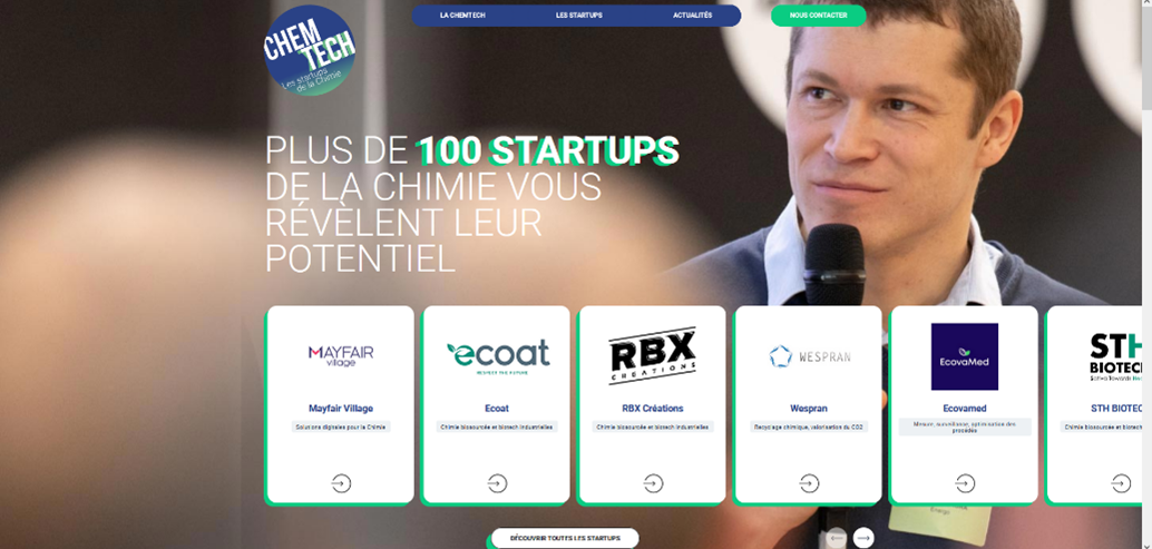Un nouveau site Web pour découvrir les startups de la Chimie